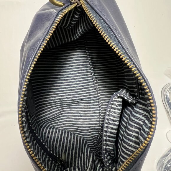 Joy Susan Faux Leather Crossbody Navy Blue Purse - Picture 3 of 4